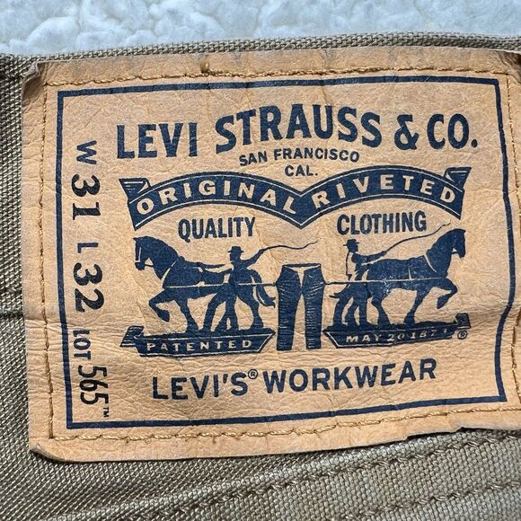 Levi’s 565 Workwear Canvas Pants Men’s 31x32 (Actual 30x31) Double Knee Utility - Picture 5 of 12